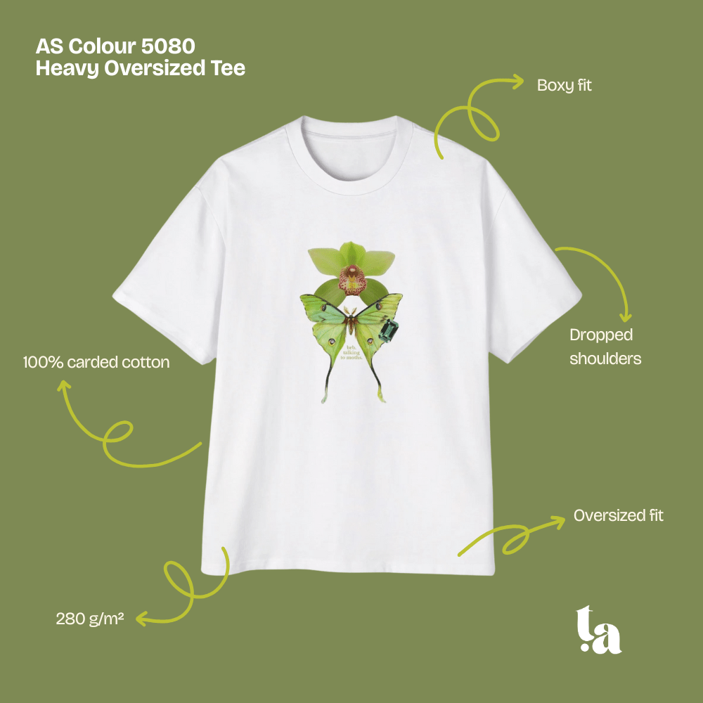 BRB. Talking to Moths | Oversized T-Shirt - Tessa Anne Creative