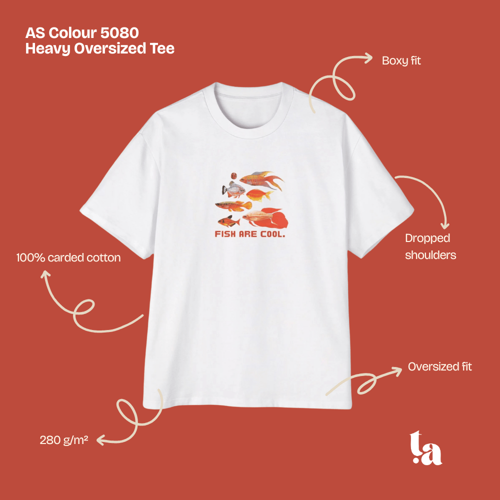 Fish Are Cool. | Oversized T-Shirt - Tessa Anne Creative