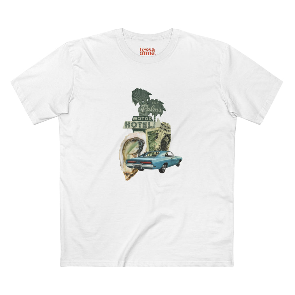 Meet Me At The Palms | Vintage Style Collage Retro Graphic Adult T-Shirt - Tessa Anne Creative