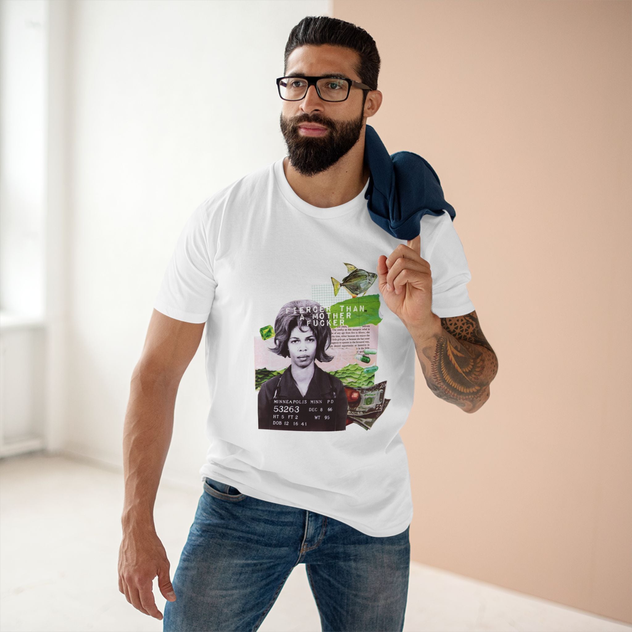Badass Bitch 3 | Vintage Style Collage Retro Graphic Adult T-Shirt - Tessa Anne Creative