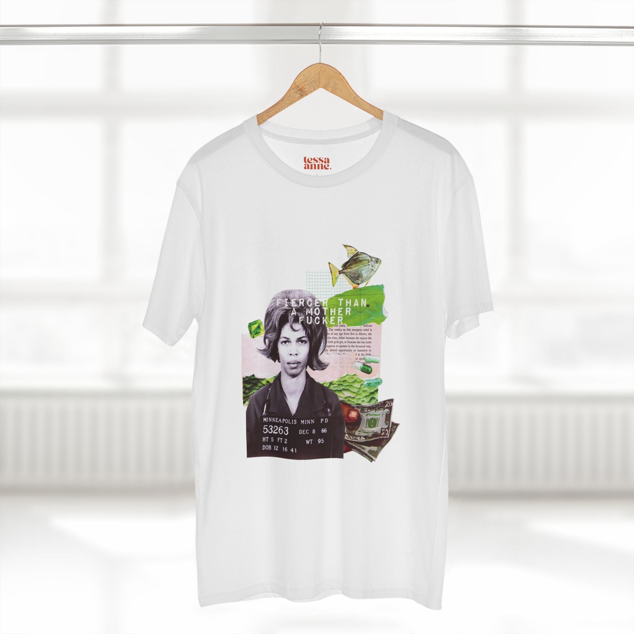 Badass Bitch 3 | Vintage Style Collage Retro Graphic Adult T-Shirt - Tessa Anne Creative