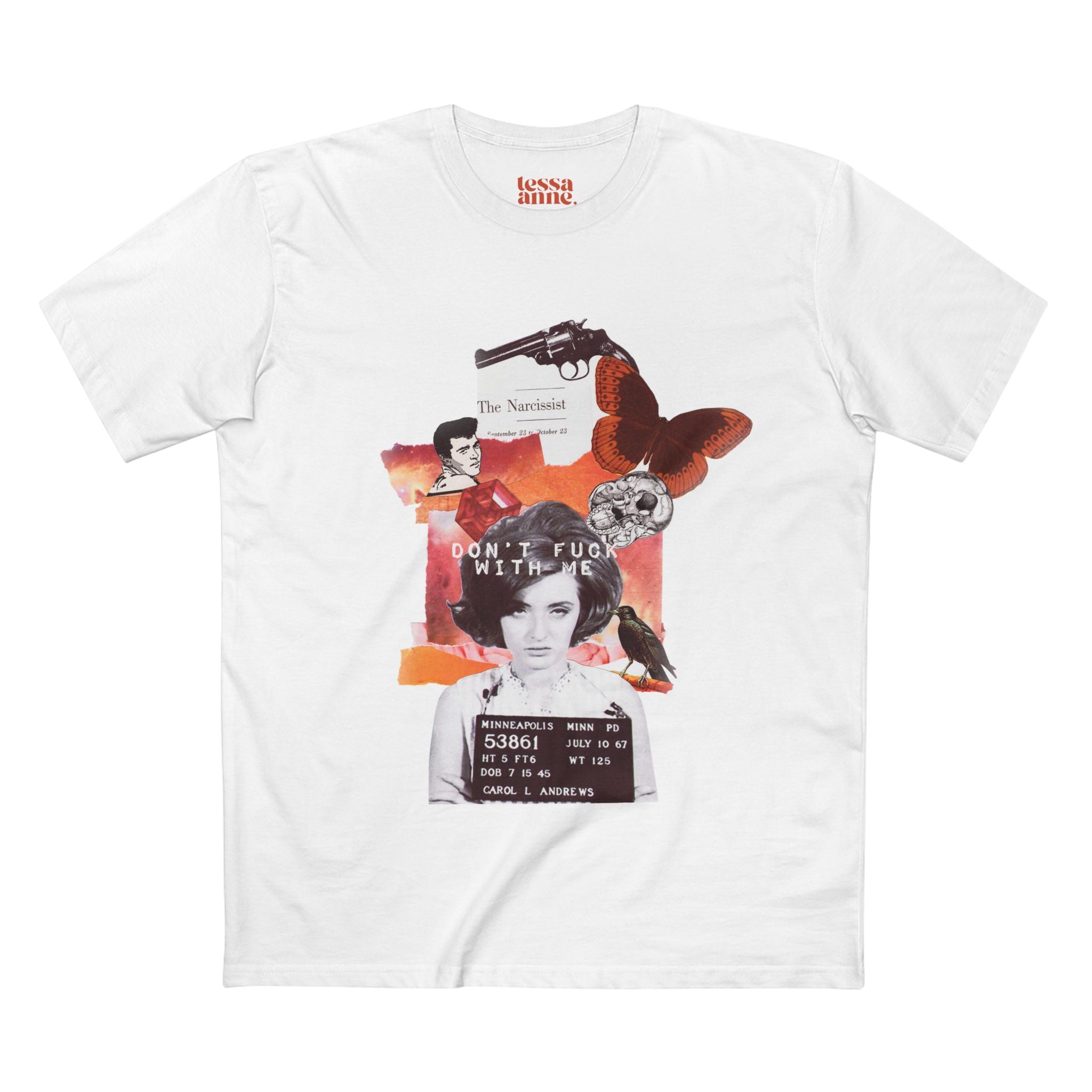 Badass Bitch 1 | Vintage Style Collage Retro Graphic Adult T-Shirt - Tessa Anne Creative