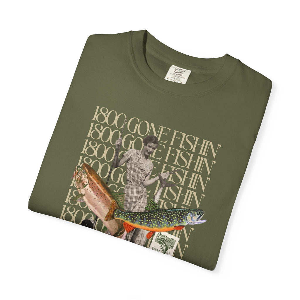 1800 GONE FISHING | Unisex Garment - Dyed T-shirt - Tessa Anne Creative