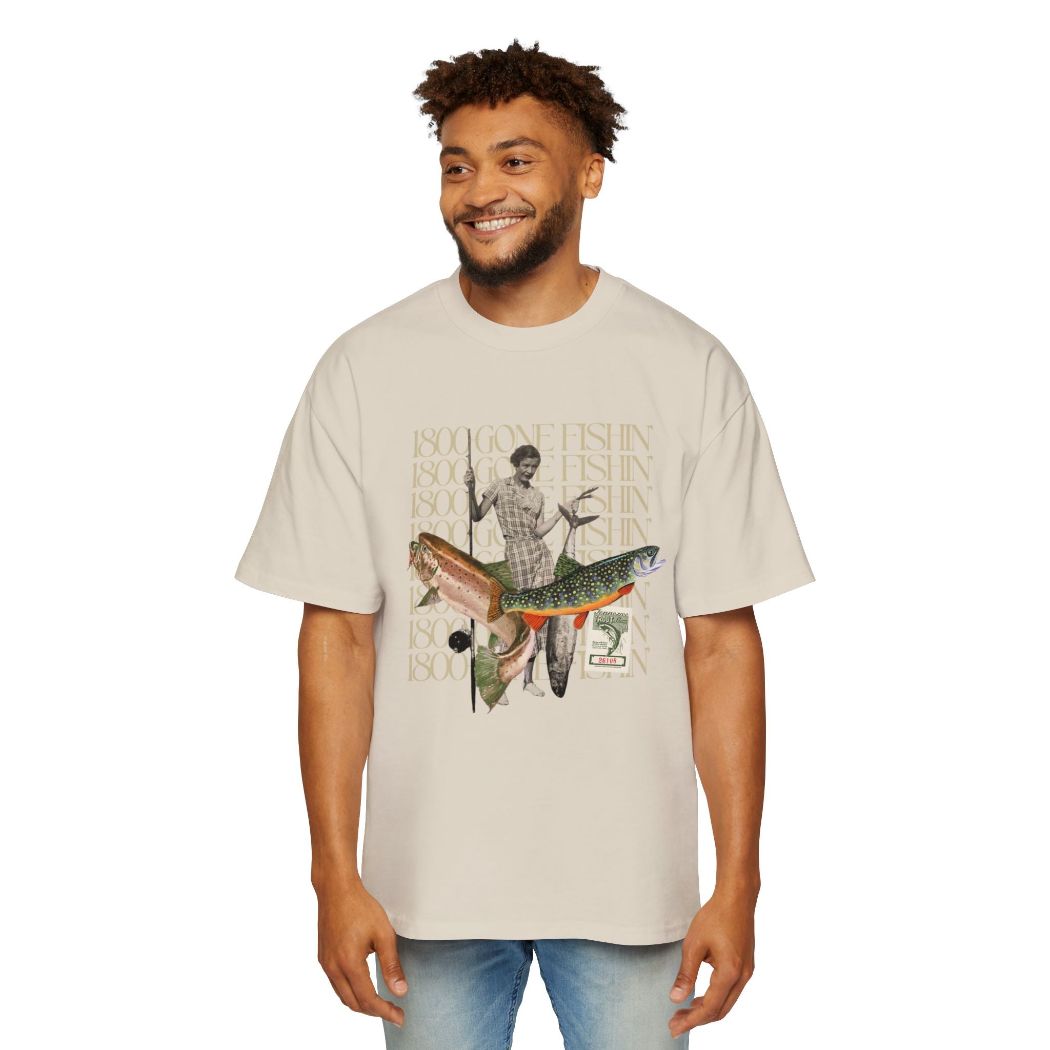 1800 GONE FISHING Oversized T-Shirt - Tessa Anne Creative