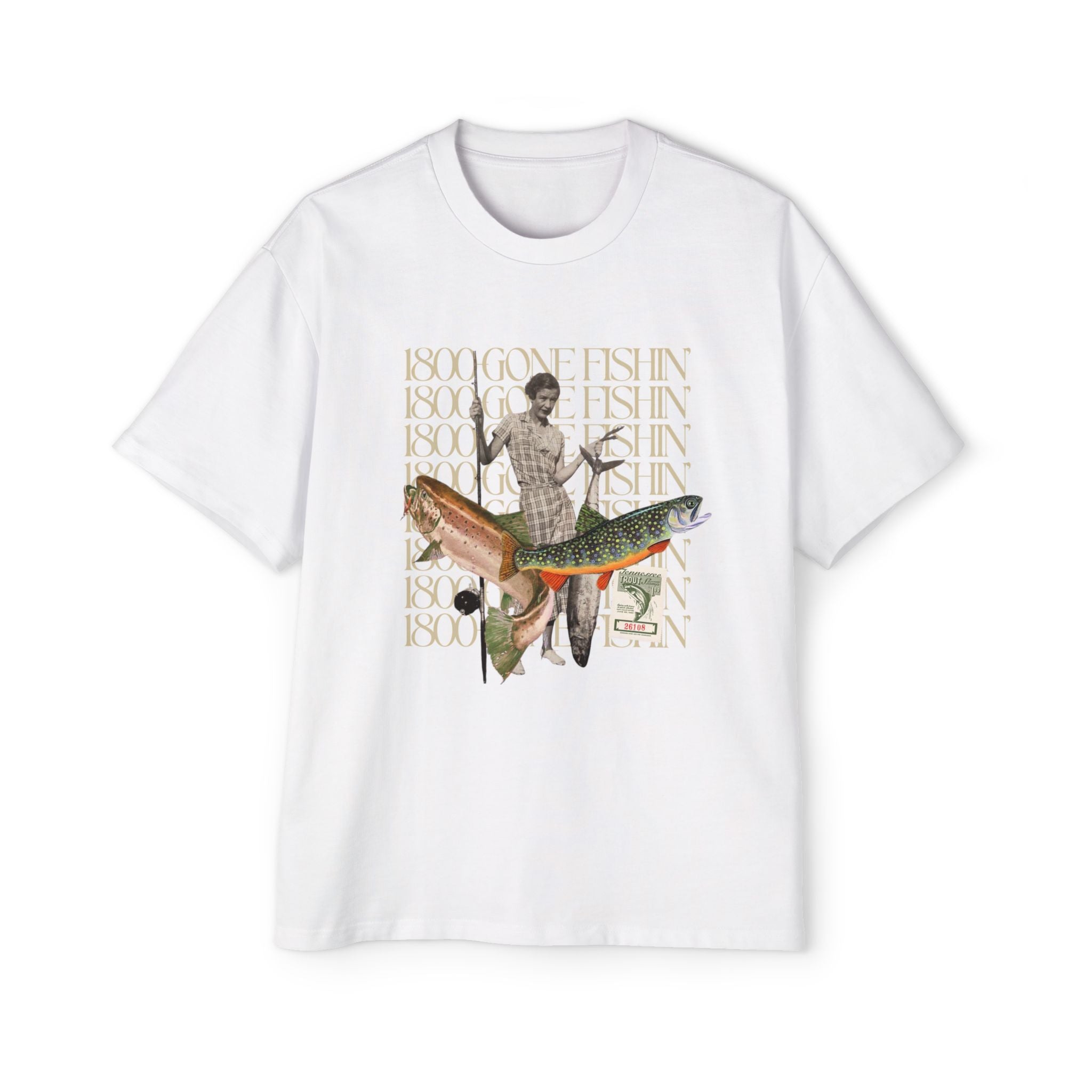 1800 GONE FISHING Oversized T-Shirt - Tessa Anne Creative