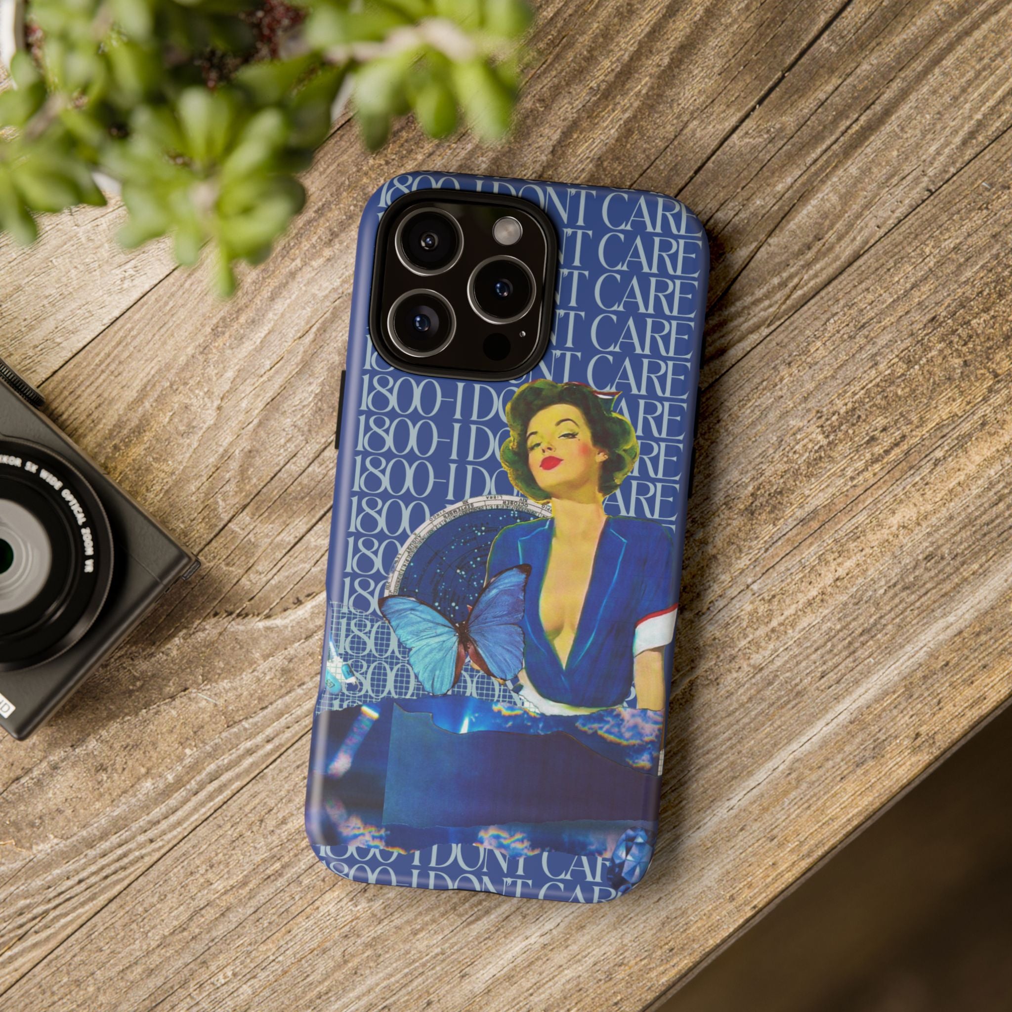 1800 - I Don't Care | Collage Art Tough Phone Case - Tessa Anne Creative