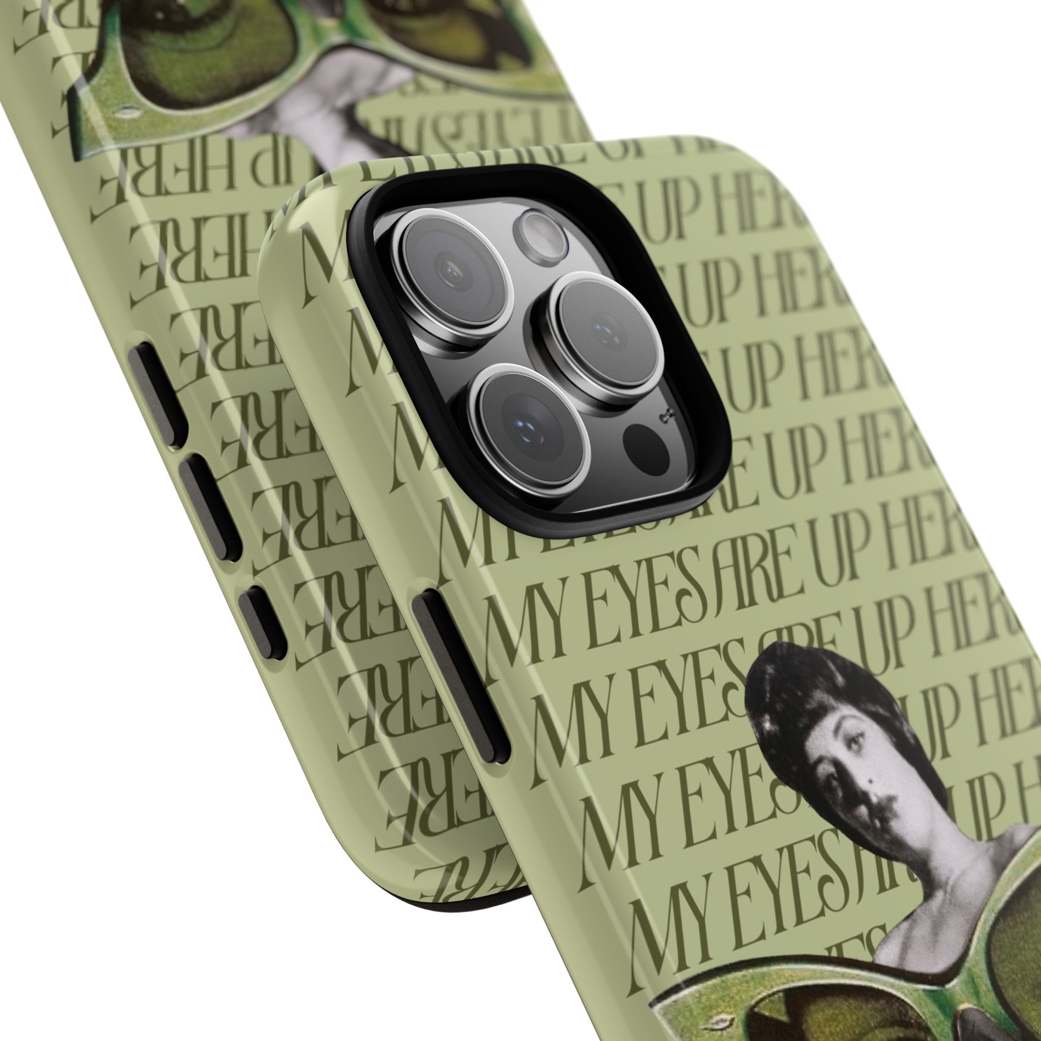 My Eyes Are Up Here | Collage Art Tough Phone Case - Tessa Anne Creative