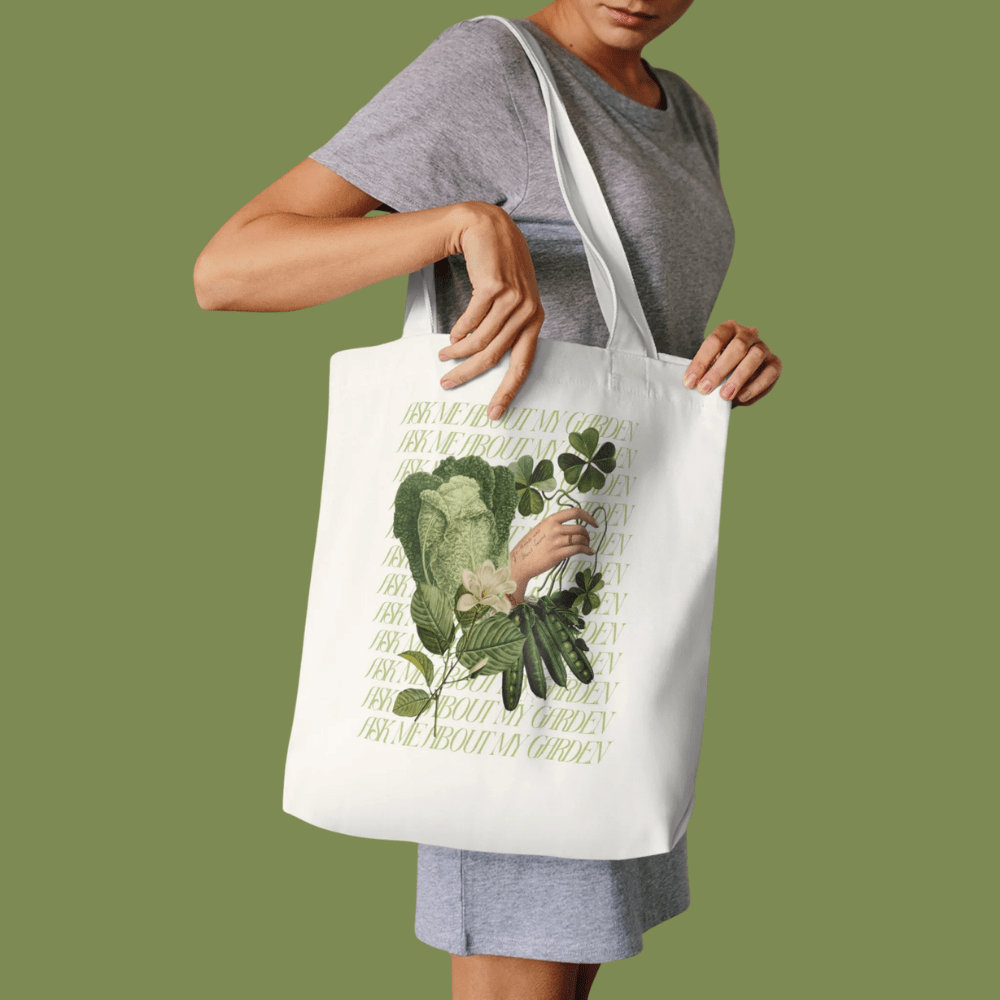 Ask Me About My Garden Cotton Tote Bag - Tessa Anne Creative