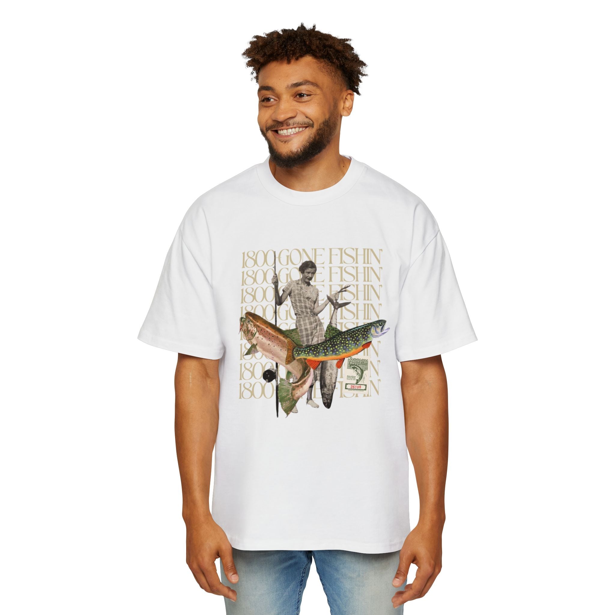 1800 GONE FISHING Oversized T-Shirt - Tessa Anne Creative