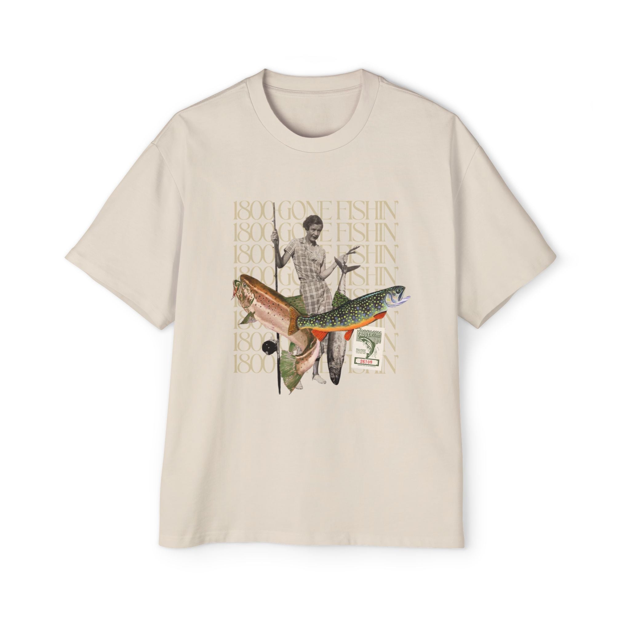 1800 GONE FISHING Oversized T-Shirt - Tessa Anne Creative