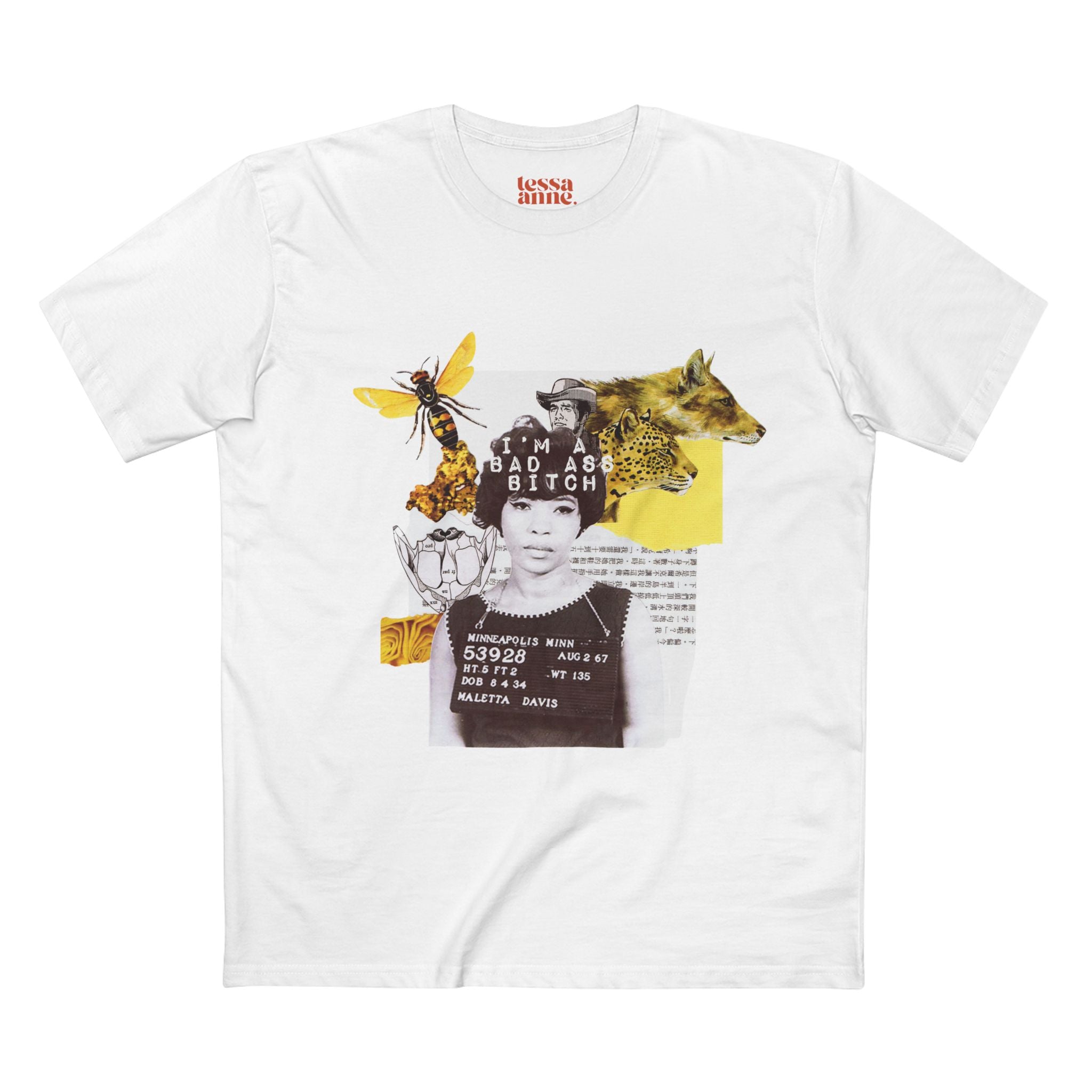 Badass Bitch 2 | Vintage Style Collage Retro Graphic Adult T-Shirt - Tessa Anne Creative