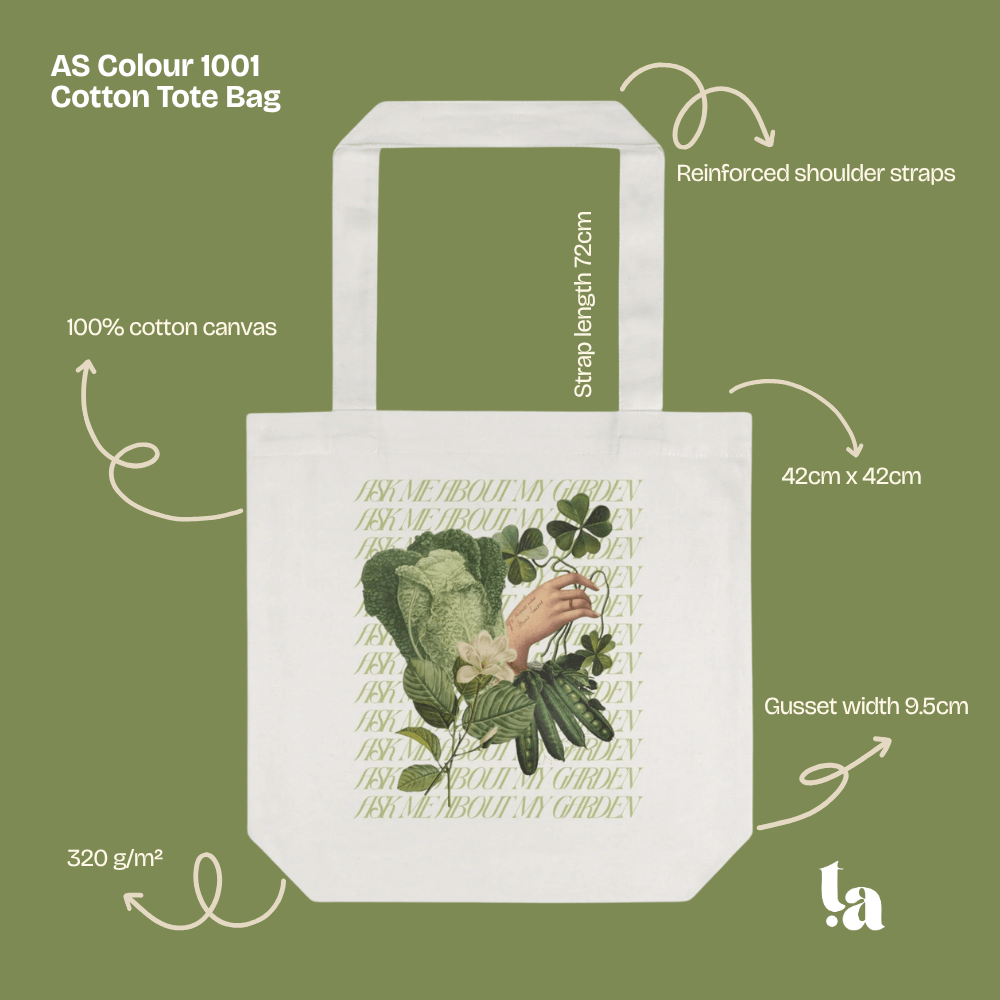 Ask Me About My Garden Cotton Tote Bag - Tessa Anne Creative